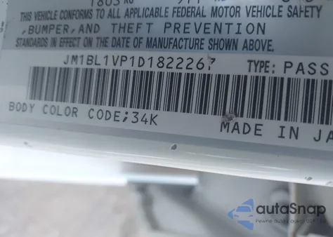 2013 Mazda Mazda3 I Touring z USA, uszkodzony, nr VIN JM1BL1VP1D1822267